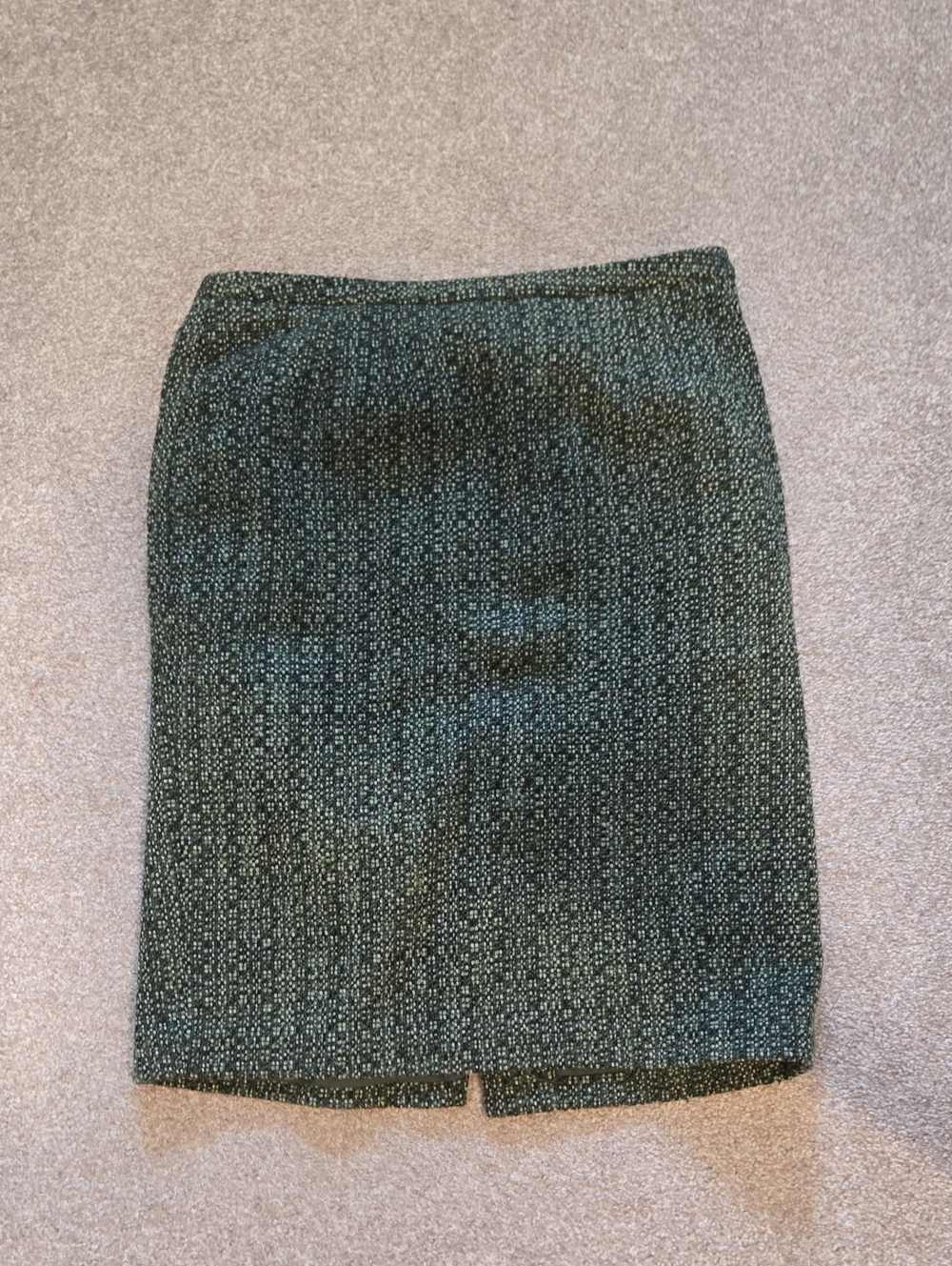 LOFT Dark Green Tweed Pencil Skirt